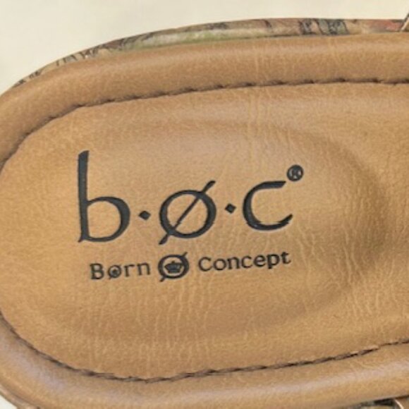 Børn - Vintage Tan/Brown Leather Wedge Sandals Cork Heel  - Size 9 NWOT - Picture 3 of 5